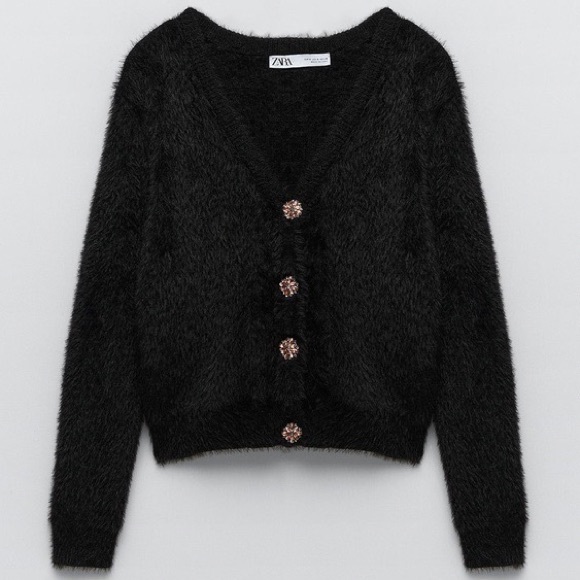 Zara Fuzzy Cardigan - Picture 1 of 6